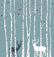 Birch trees with deers vector image