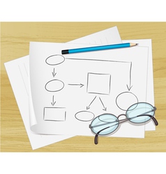 Planning Flow Chart paper vector image