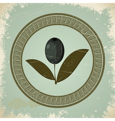 Vintage olive branch icon vector image