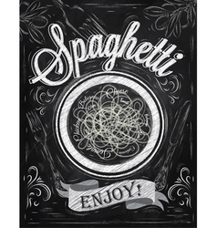 Spaghetti Poster chalk vector image
