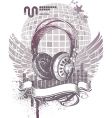 Heraldry with headphones vector image