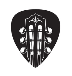Icon with guitar neck and pick vector image