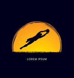Goalkeeper jumping vector image
