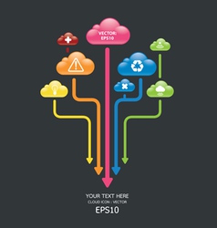Cloud color arrow graph vector image