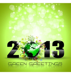 2013 Ecology Green Themed Greetings for New Year vector image