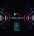 Dance music club party poster with dj vector image