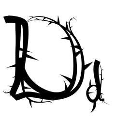 Spiked creeping alphabet vector image
