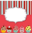 Cupcake invitation card vector image