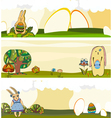 Easter Rabbit Banner Set vector image