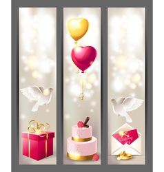 Wedding vertical banners vector image