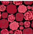 Pattern with red roses on black vector image