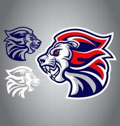 Lion blue red logo vector image