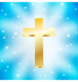Golden cross vector image