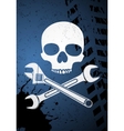 Skull with wrenches vector image