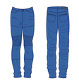 Unisex outlined template jeans front back view Unisex outlined template jeans front back view vector image