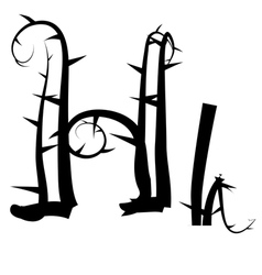 Spiked creeping alphabet vector image