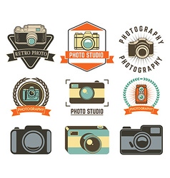 Set of photo studio labels Set of photo studio labels vector image