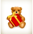 Teddy bear with gift vector image