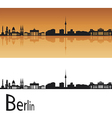 Berlin skyline in orange background vector image