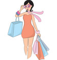 Fashion shopping girl vector image