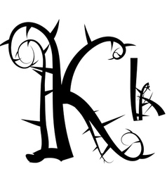 Spiked creeping alphabet vector image
