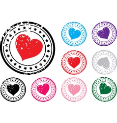 Heart stamp vector image