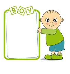 Baby boy with a frame vector image