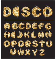 Gold disco ball letters vector image