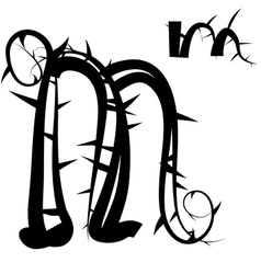 Spiked creeping alphabet vector image
