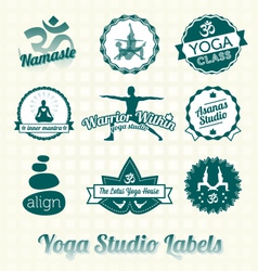 Yoga Class Labels and Icons vector image