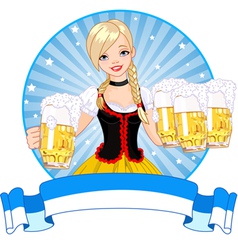 Oktoberfest girl label vector image