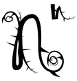 Spiked creeping alphabet vector image