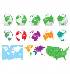 Colored globes and maps vector image