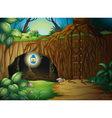 A cave in the jungle vector image