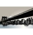 Bridge and city vector image