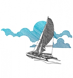 Sailing boat vector image