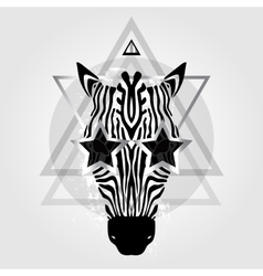 zebra head tribal pattern vector image