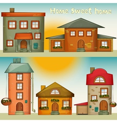 Cartoon Houses Set vector image