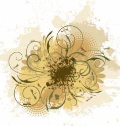 Grunge floral design vector image