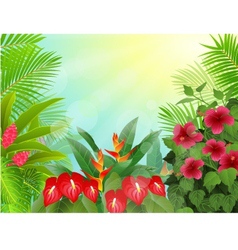 Tropical forest background vector image