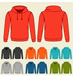Set of colored hoodies templates for men vector image