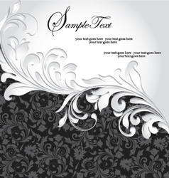 Black and silver invitation card vector image