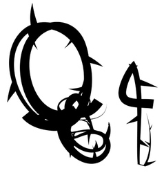 Spiked creeping alphabet vector image