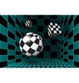 Digital checkered room with 3D figures vector image