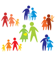 Family colored set of icons Family colored set of icons vector image