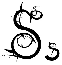 Spiked creeping alphabet vector image