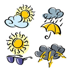Weather icons vector image