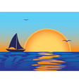 Sea sunset vector image
