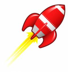 Retro rocket ship vector image