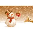 Snowman with gift for you vector image